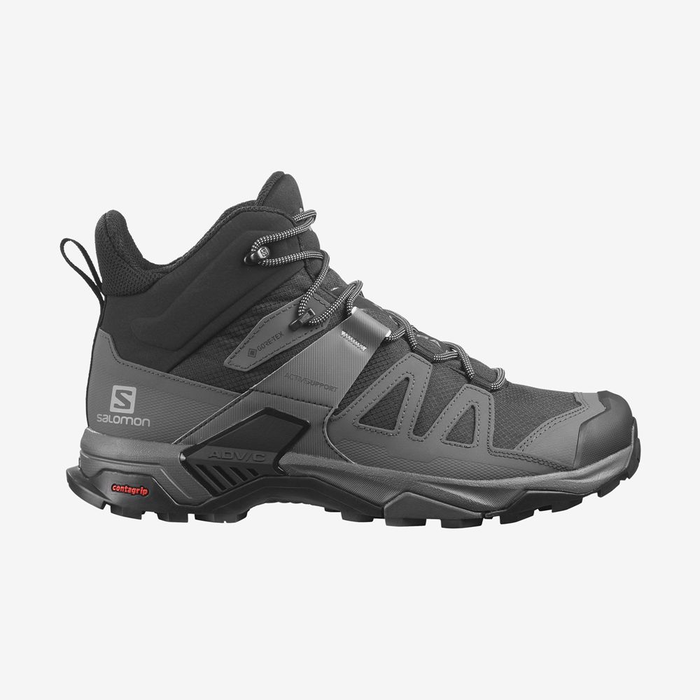 Botas De Montaña Salomon Hombre Negras - Salomon Argentina X ULTRA 4 MID WIDE GORE-TEX,835214-RHJ